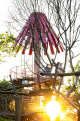 Observation tower at the Full Moon Festival at Tierwelt Herberstein.