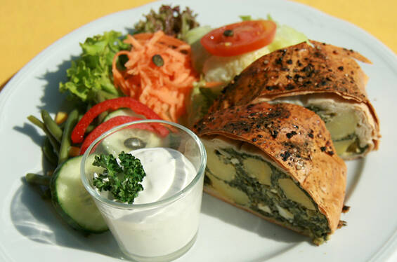 Potato and Leaf Spinach Strudel for Groups