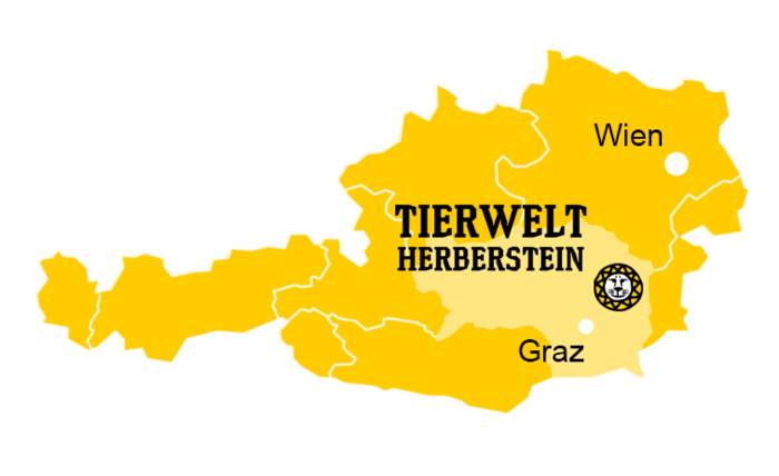 Location of Tierwelt Herberstein on the map of Austria Location of Tierwelt Herberstein on the map of Austria