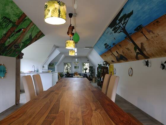 Children's birthday party room at Tierwelt Herberstein.